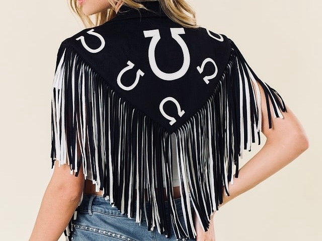 Saints & Hearts Women's Faux Suede Studded Cape