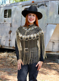 Art Deco Beaded Capelet gold, silver and black